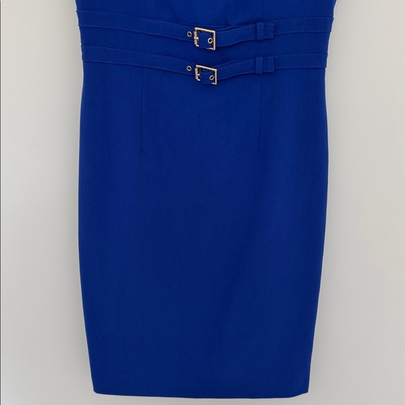 Calvin Klein Royal Blue Bodycon Belted Dress - Size 6 - Picture 4 of 7